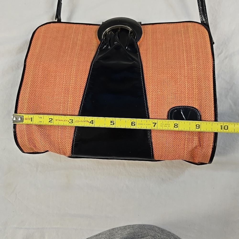 VALENTINO Garavani Vintage Pink Black Canvas Patent Leather Shoulder Bag - Picture 12 of 15